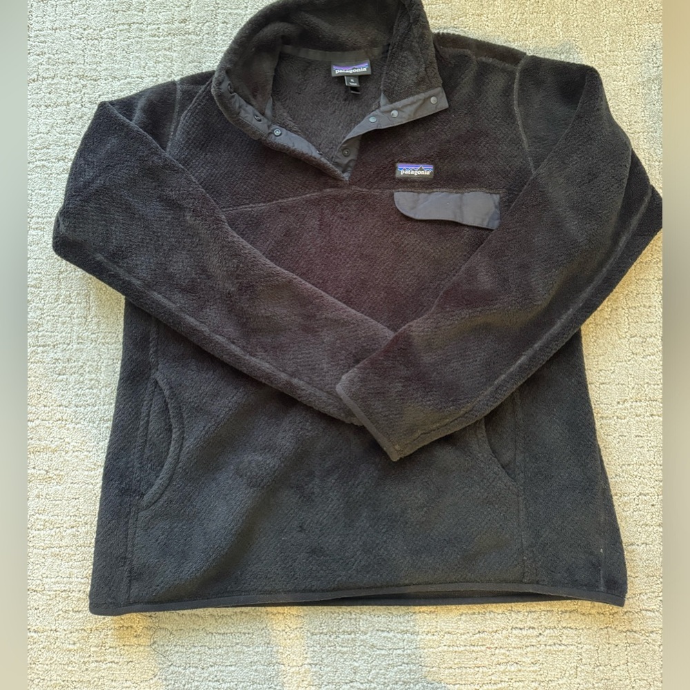 Patagonia Re-Tool Snap T Fuzzy Fleece Pullover Women’s black xl